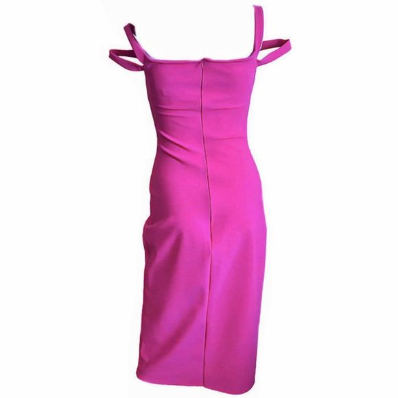 TARIK EIDZ Fuchsia Bodycon Bandage Dress NWT - Picture 3 of 11